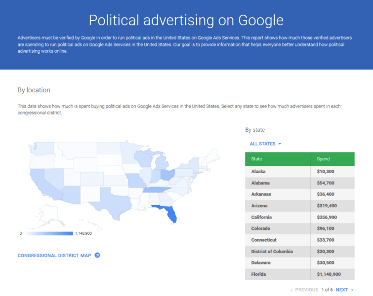 Google’s political ad transparency report  and  library offers more accountability around election ads | DeviceDaily.com