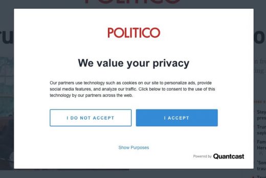 Quantcast reports more than 90% of visitors to EU domains grant GDPR consent