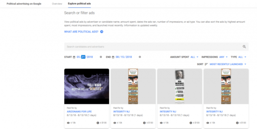 Google’s political ad transparency report & library offers more accountability around election ads