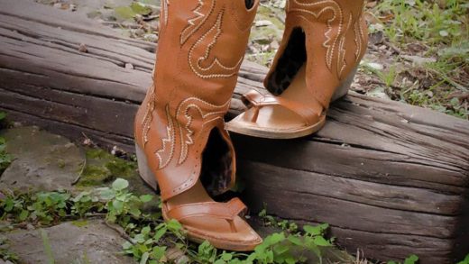 These cowboy boot sandals started as a joke, but they’re flying off shelves
