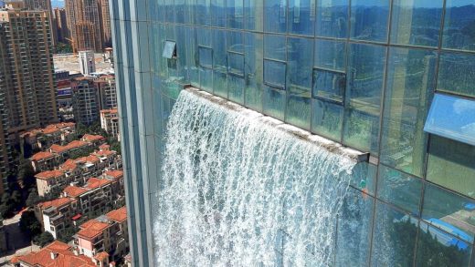 This wild new skyscraper is topped with a functioning waterfall