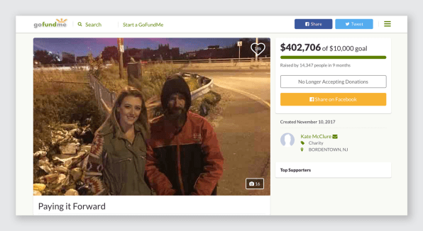 This GoFundMe raised $400K for a homeless man–and now he can’t get his money | DeviceDaily.com
