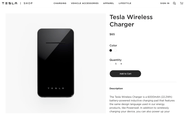 Tesla has a new wireless battery pack/charger for your iPhone | DeviceDaily.com