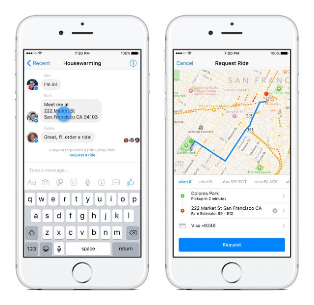 you can Now Hail An Uber From fb Messenger | DeviceDaily.com