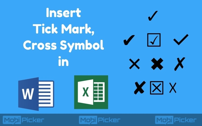 Four X cross ✗ choices in Word, Excel, PowerPoint and Outlook