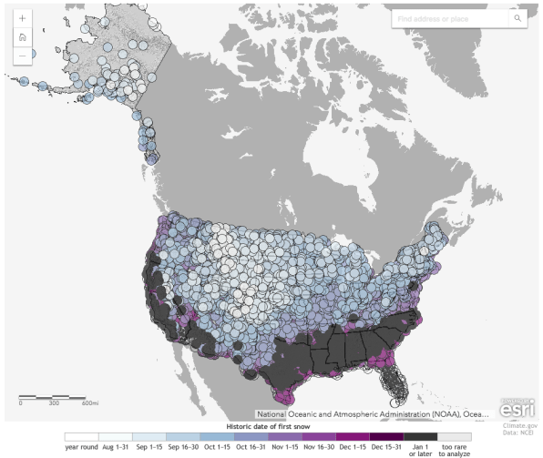 Is it snowing earlier than usual? This weather map will tell you how annoyed you should be | DeviceDaily.com