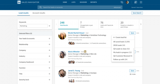 LinkedIn Sales Navigator gets new engagement alerts, Custom Lists, more mobile search features