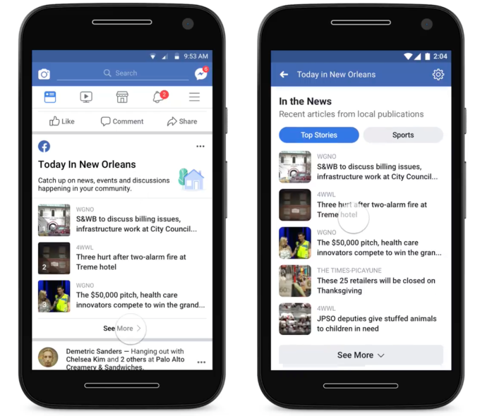 Facebook Debuts Local News Aggregator 'Today In' | DeviceDaily.com