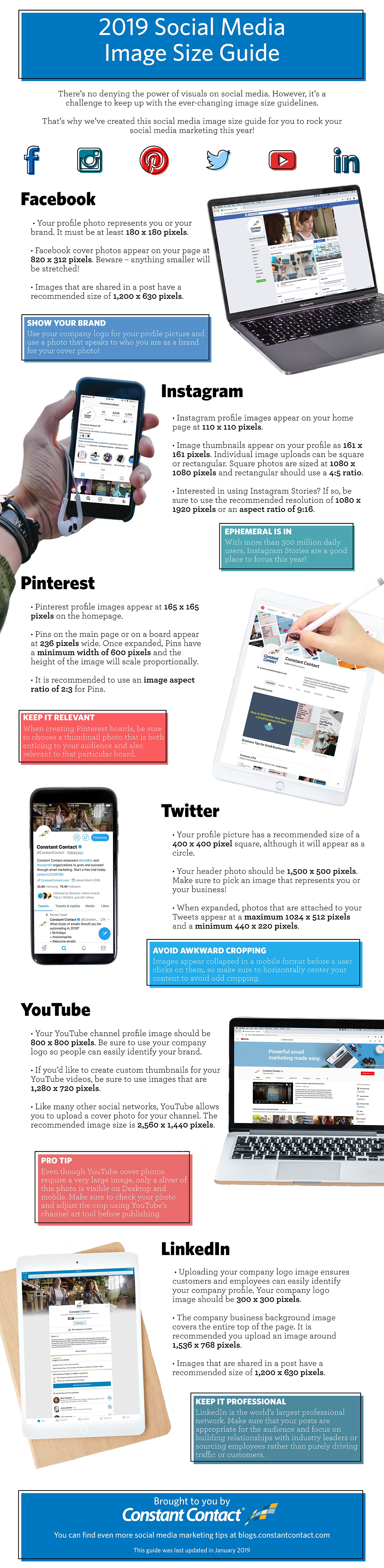 2019 Social Media Image Sizes Cheat Sheet [Infographic] | DeviceDaily.com