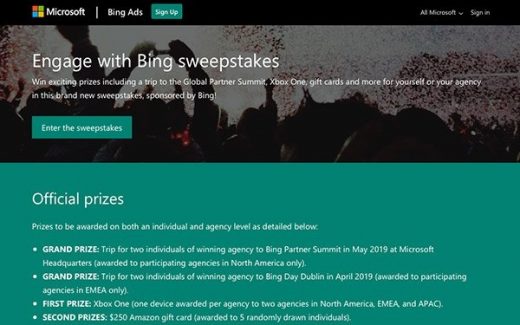 Bing Ads Offers Agencies A Chance To Win Trip, Xbox, Amazon Gift Card