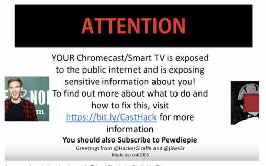 Hackers Take Over Google Chromecasts To Promote YouTube Channel