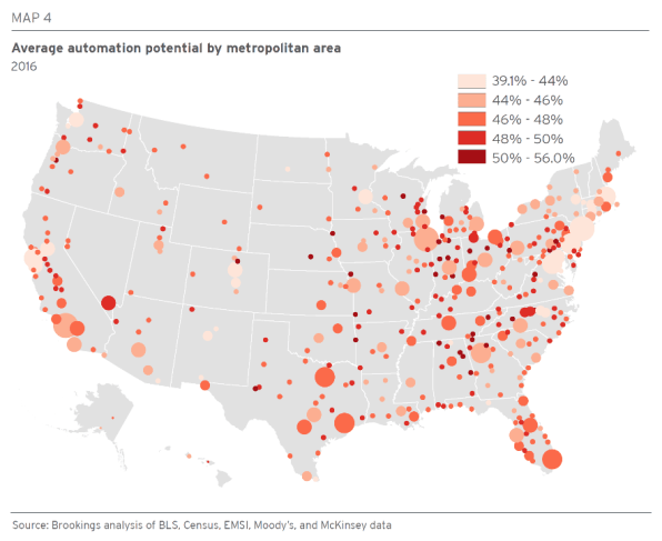 Here are the metro areas likely to be the most and least impacted by automation | DeviceDaily.com Here are the metro areas likely to be the most and least impacted by automation | DeviceDaily.com