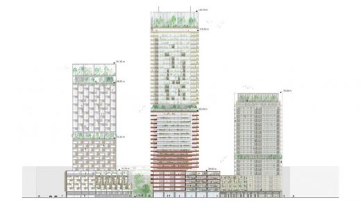 This sustainable apartment complex of the future has farms, community space, and bike parking galore