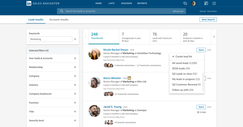 LinkedIn adds custom list sharing, Salesforce tie-in to Sales Navigator | DeviceDaily.com