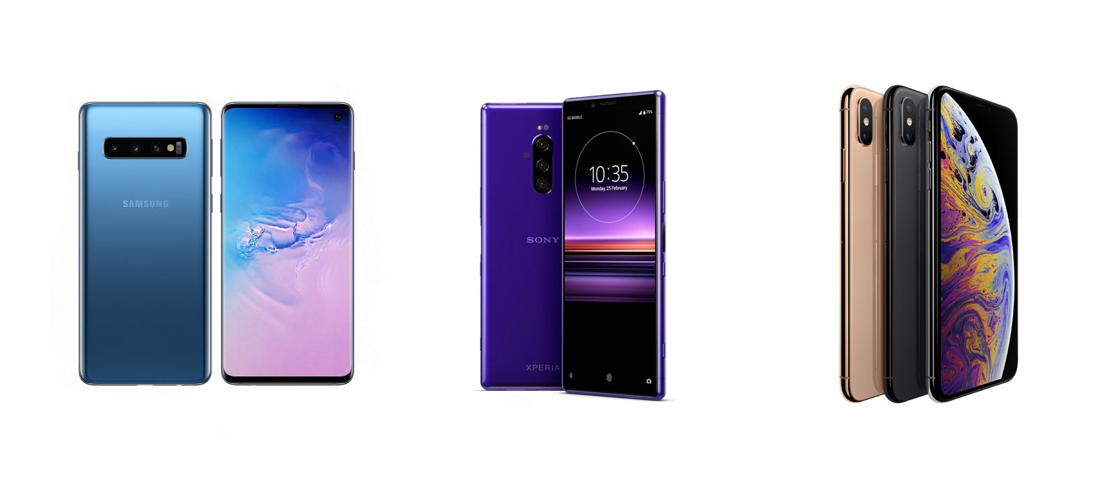 Comparing the Galaxy S10+ and the Xperia 1 to the iPhone XS Max | DeviceDaily.com