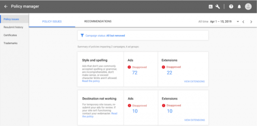 Google launching Policy manager in Google Ads