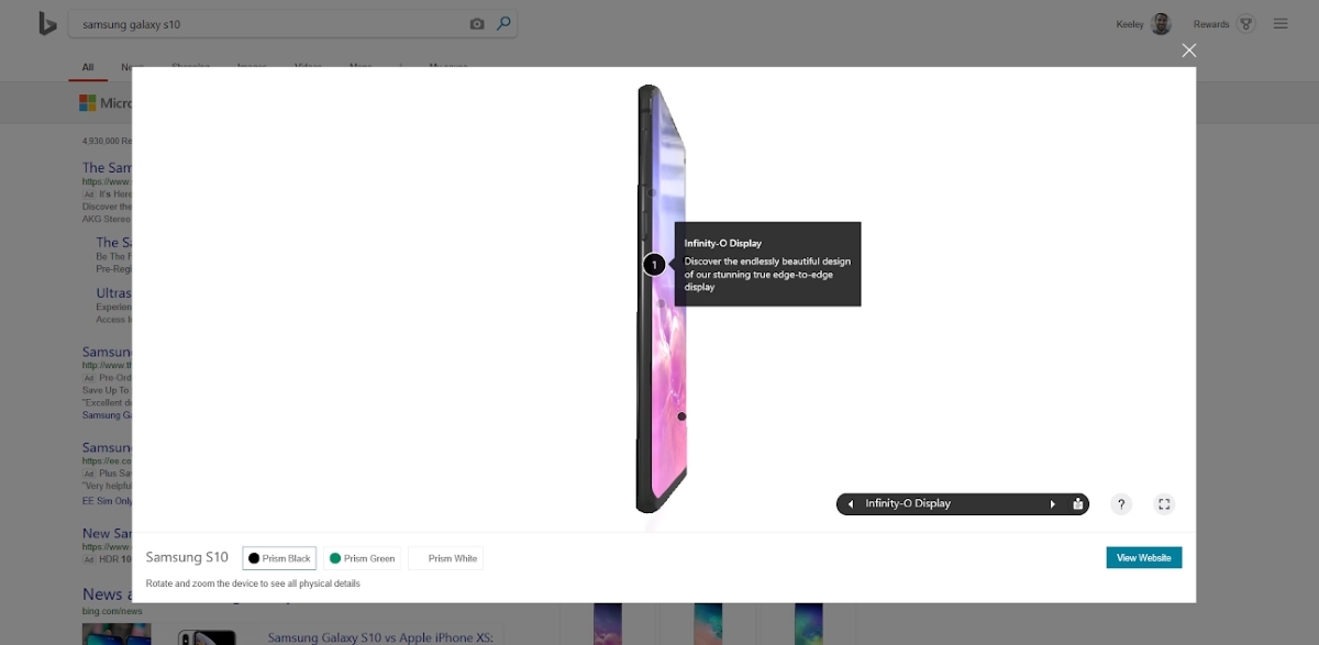 Microsoft Bing 3D Ad Format Created For Samsung On Desktop, Mobile, Available In U.S. | DeviceDaily.com