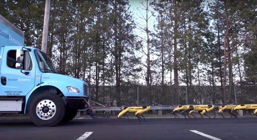 Boston Dynamics’ SpotMini robots are strong enough to haul a box truck