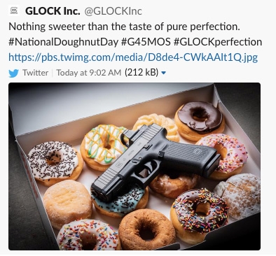 Glock celebrates National Donut Day with the worst possible brand tweet | DeviceDaily.com
