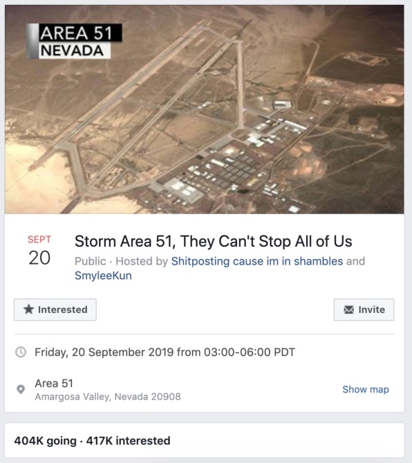 400,000 people have joined a Facebook event pledging to raid Area 51 | DeviceDaily.com