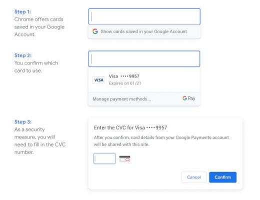 Chrome auto-fills your credit card details even without syncing browsers