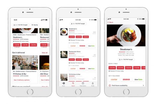 OpenTable now offers delivery with help from Uber Eats and Grubhub