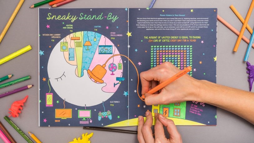 This climate change coloring book illustrates how we transition to clean energy | DeviceDaily.com