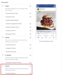 Facebook’s search ad test is extending to more accounts