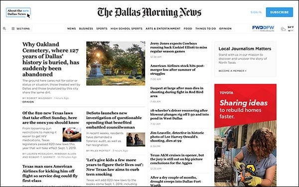'Dallas Morning News' Relaunches Website, Ups Speed And Search | DeviceDaily.com