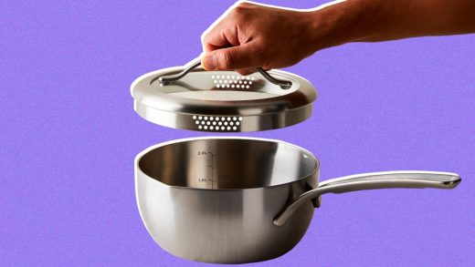 This ingenious saucepan is a pot, measuring cup, and colander all in one