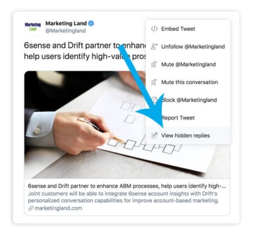 Brands on Twitter can now hide replies to tweets