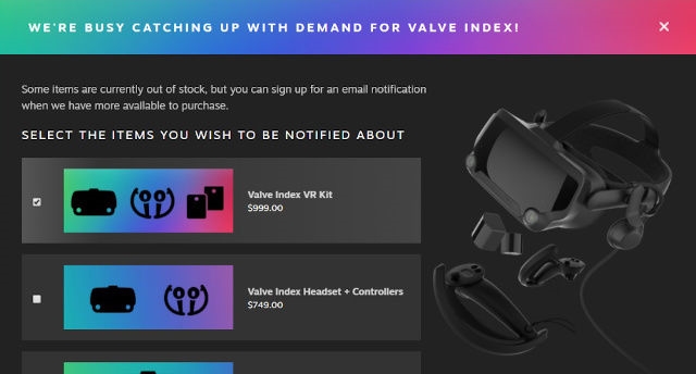 Valve's Index headset is sold out and VR 'Half-Life' isn't even here yet | DeviceDaily.com