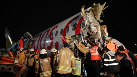 Dramatic video shows a Boeing Pegasus Airlines plane broken in pieces after a runway skid in Turkey