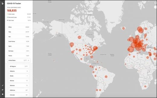 Microsoft Bing Tracks COVID-19 Confirmed Cases, Aggregates Data And Articles