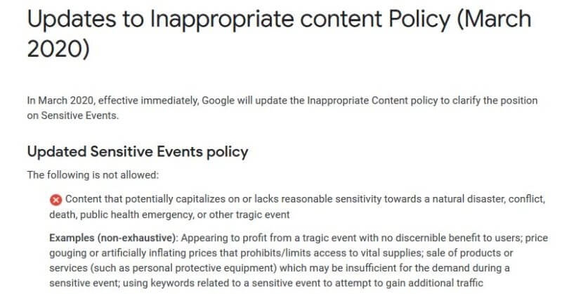 Google adds ‘public health emergency’ to inappropriate content ads policy | DeviceDaily.com Google adds ‘public health emergency’ to inappropriate content ads policy | DeviceDaily.com