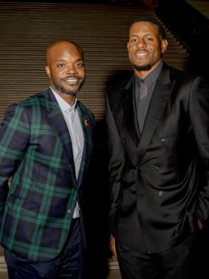 Investor Rudy Cline-Thomas and Andre Iguodala of the Golden State Warriors, who have worked together for years, at the City Hall dinner in San Francisco in October. Photos: Damien Maloney for Fast Company | DeviceDaily.com