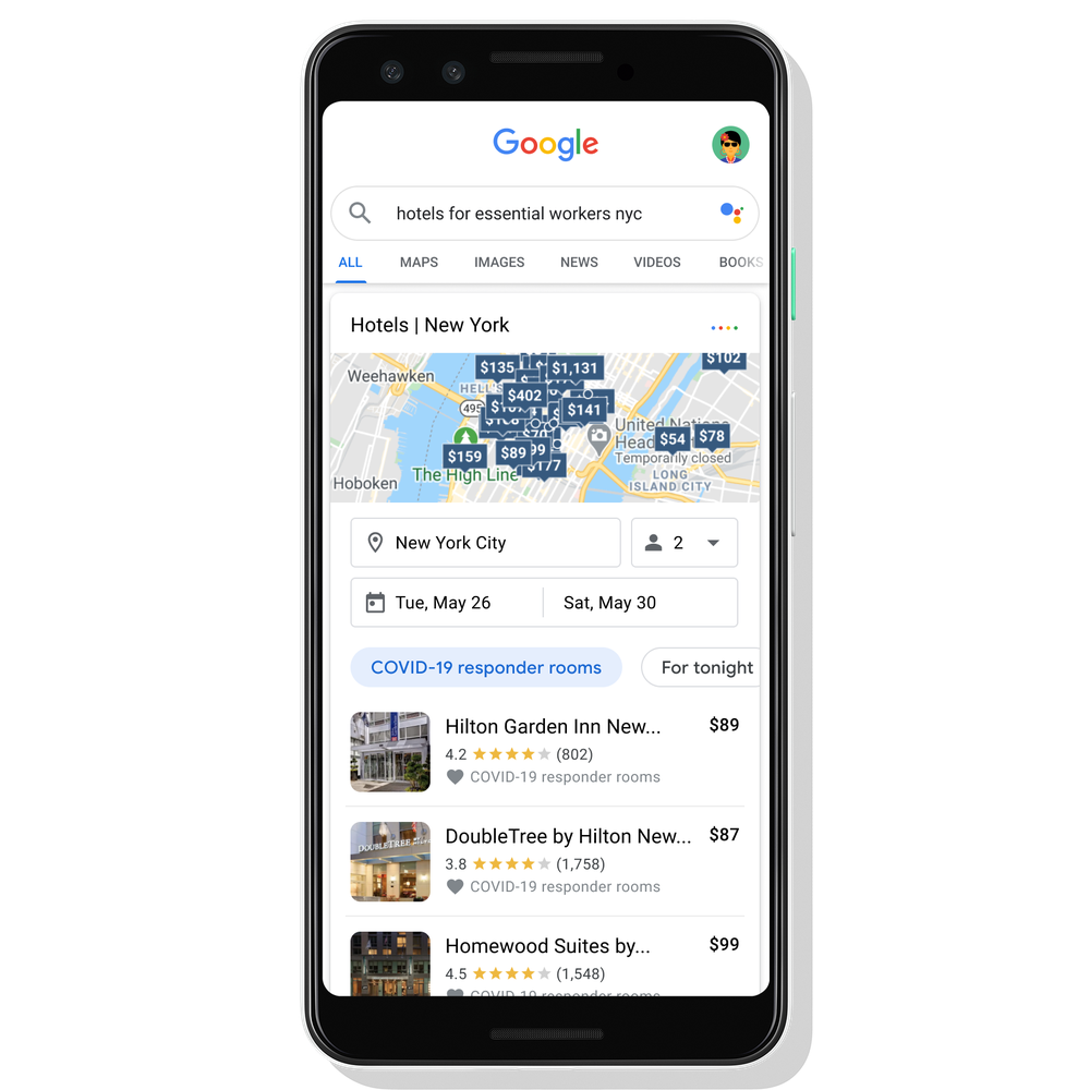 Google Hotel Search Guide Launches For COVID-19 First Responders | DeviceDaily.com