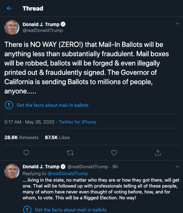 Twitter fact checks Trump’s false tweets about election fraud | DeviceDaily.com Twitter fact checks Trump’s false tweets about election fraud | DeviceDaily.com