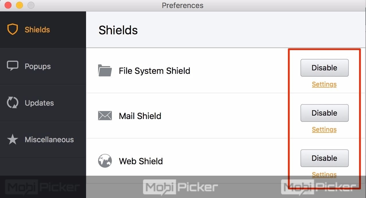avast for mac disable https