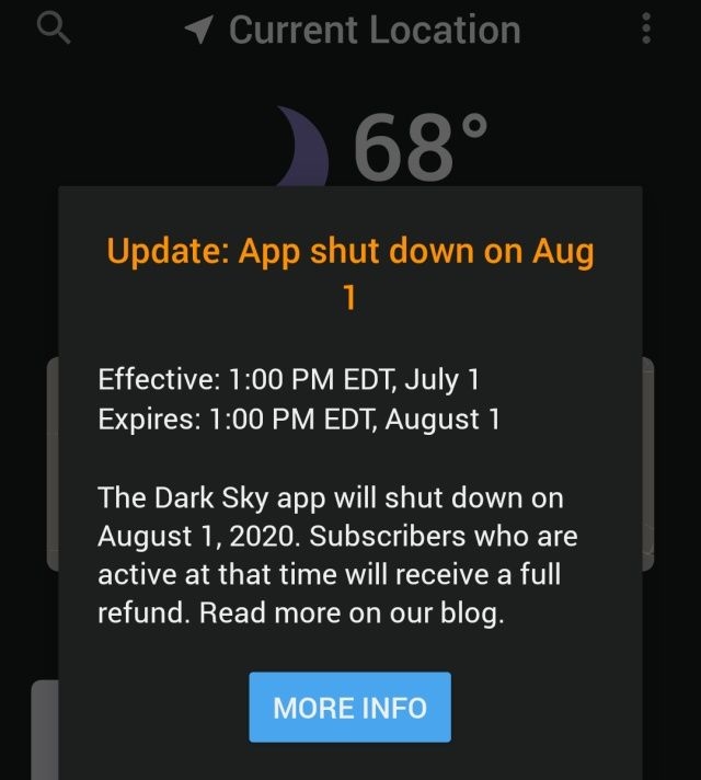 Android users can get Dark Sky weather updates for one more month | DeviceDaily.com Android users can get Dark Sky weather updates for one more month | DeviceDaily.com