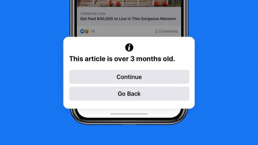 Facebook will tell you when you’re about to share old news