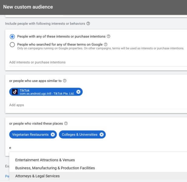 Google custom audiences, the combo of custom affinity and custom intent audiences, now live | DeviceDaily.com