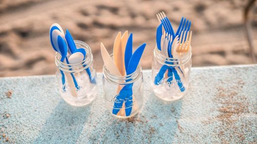 These carbon-negative, ocean-degradable straws and forks are made from greenhouse gases