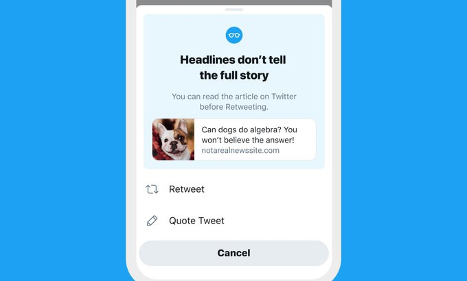 Twitter says its test to get people to read articles before tweeting worked | DeviceDaily.com