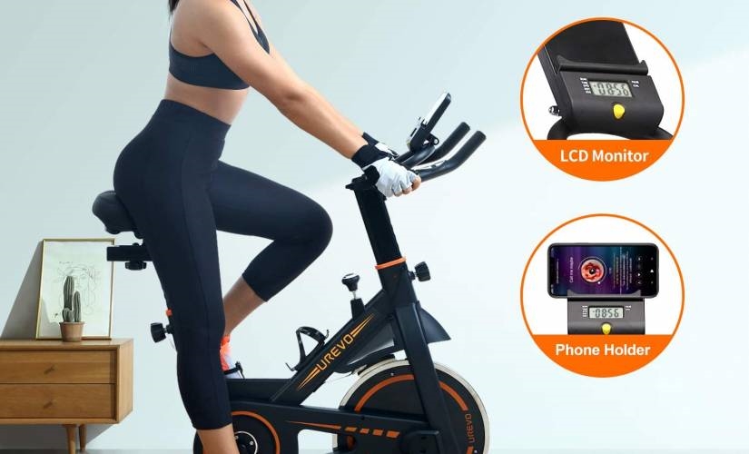 UREVO Indoor Stationary Bike: A Comfortable Ride and Challenging Workout | DeviceDaily.com