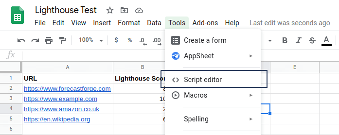 How to show Lighthouse Scores in Google Sheets with a custom function | DeviceDaily.com