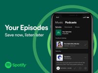 Spotify users can save individual podcast episodes to their libraries
