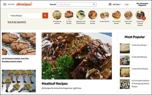 Allrecipes.com Hits Nearly 60M Visits During Thanksgiving Week