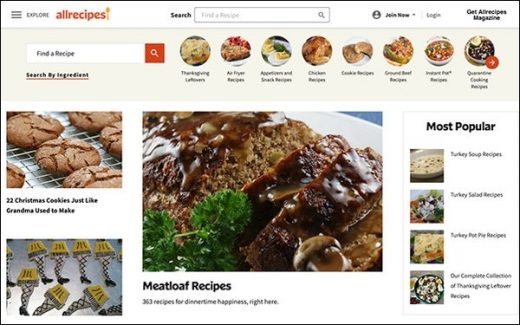 Allrecipes.com Hits Nearly 60M Visits During Thanksgiving Week