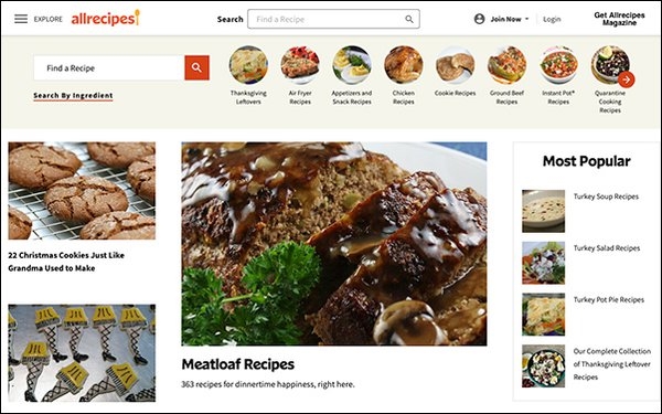 Allrecipes.com Hits Nearly 60M Visits During Thanksgiving Week | DeviceDaily.com